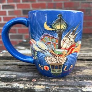 Benard 26 oz Oversized 5.5”Tall New Orleans Glazed Colorful Coffee Tea Mug G8